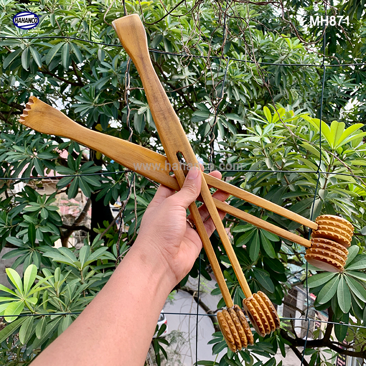 Cây đập và gãi lưng đầu tròn bằng gỗ thơm - Để Phòng & Trị Bệnh - dụng cụ không thể thiếu cho mọi người [MH871] HAHANCO