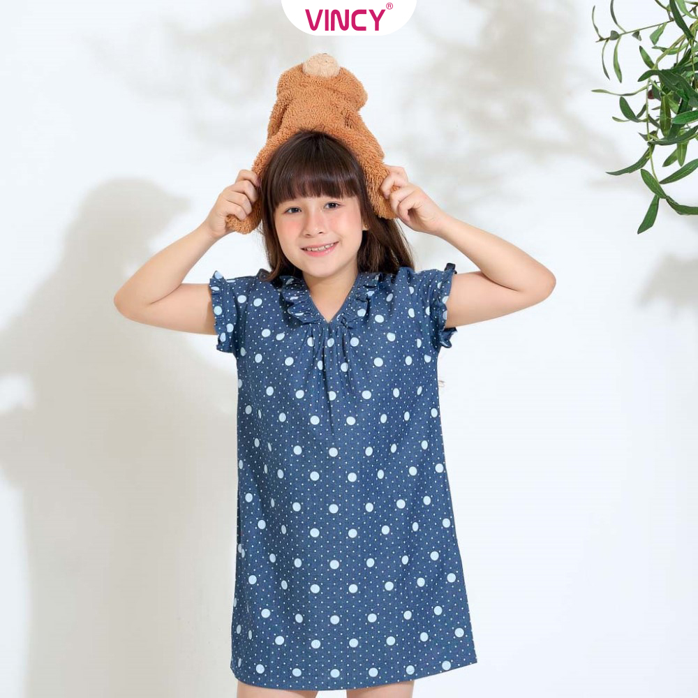 Đầm kate bé gái vincy thoáng mát kdk010w11