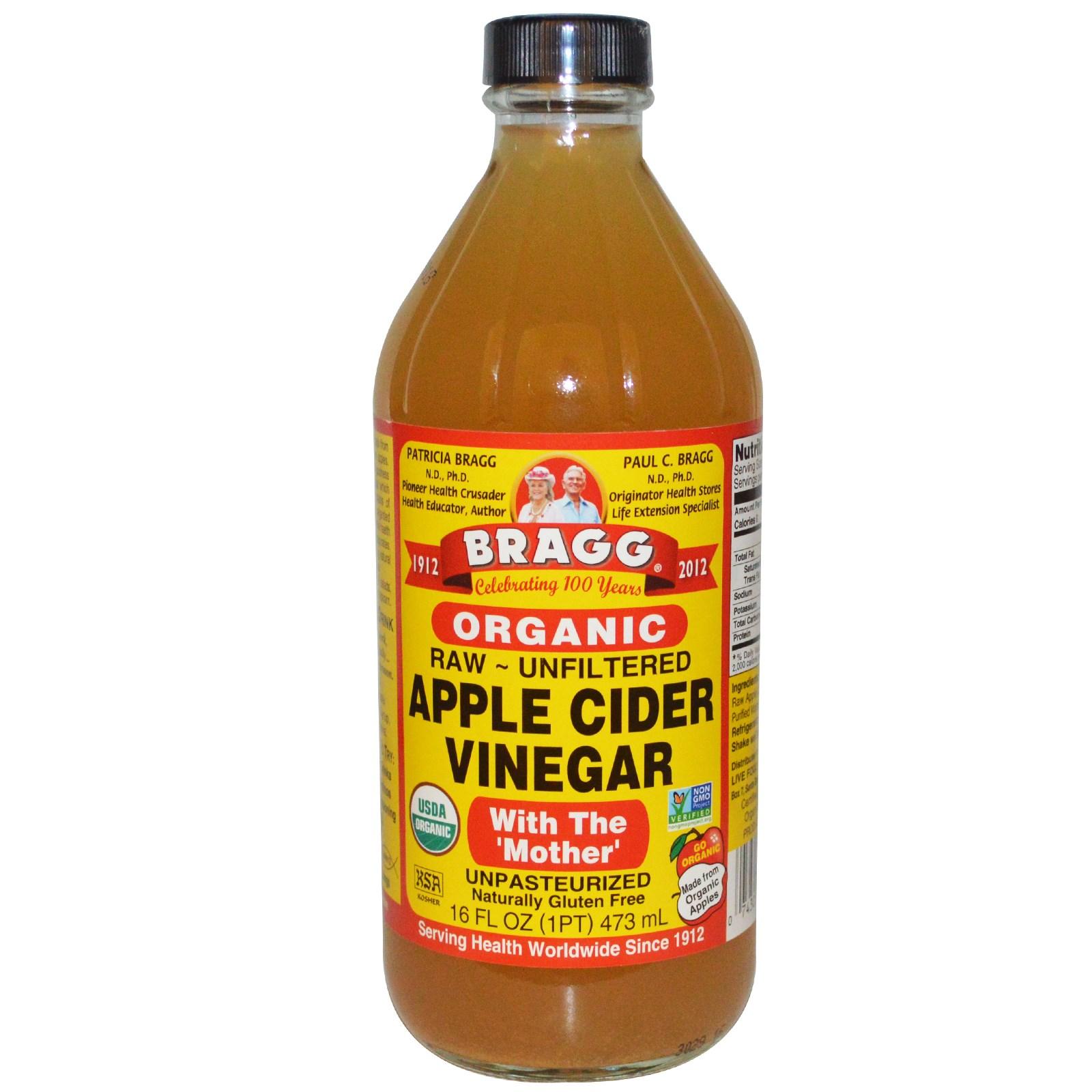 Giấm táo hữu cơ Bragg 473ml (Hàng Mỹ, có giấm cái)