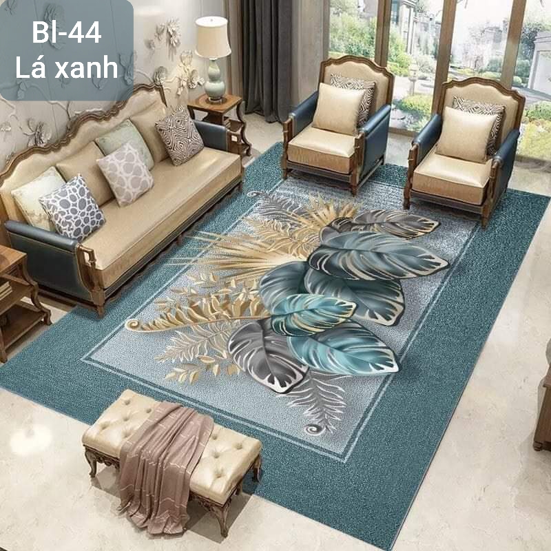 Thảm nỉ bali trải sàn phòng khách 1m6 x2m3 sang trọng mẫu lá khoai to