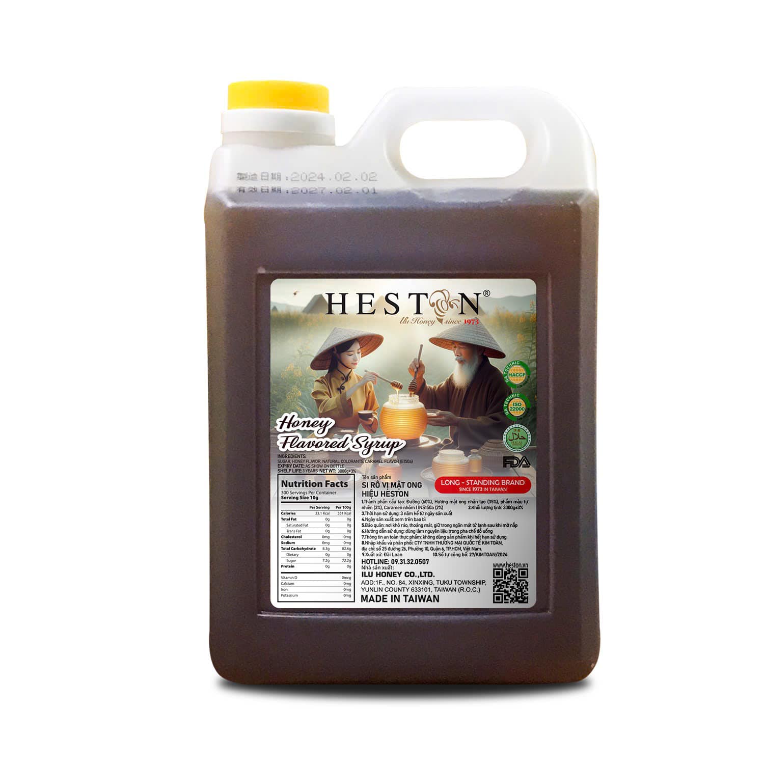 Syrup mật ong Heston Đài Loan can 3kg
