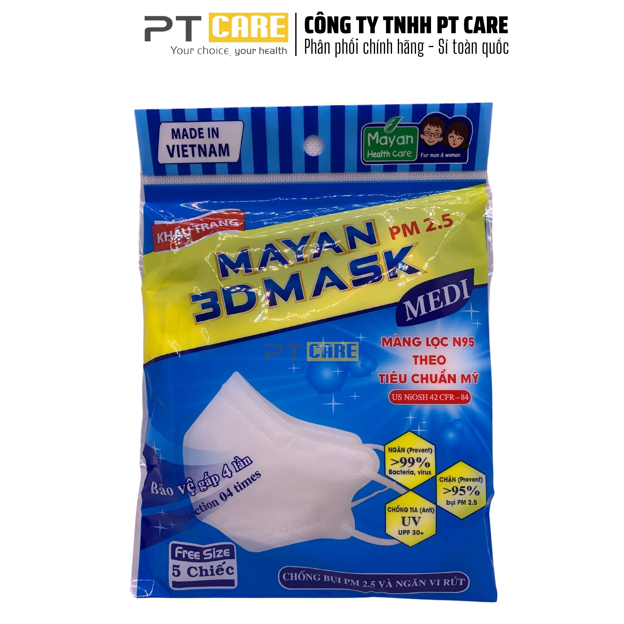 PT CARE | Khẩu trang Mayan N95/ 3D/ Jomi