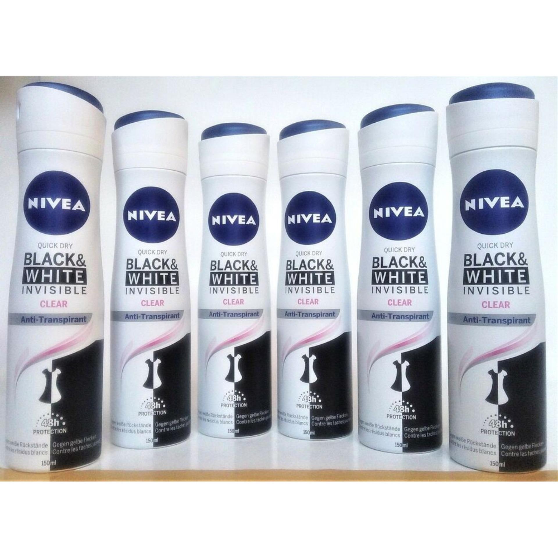 Xịt khử mùi Nivea Invisible for Black & White 48h  150ml - Đức
