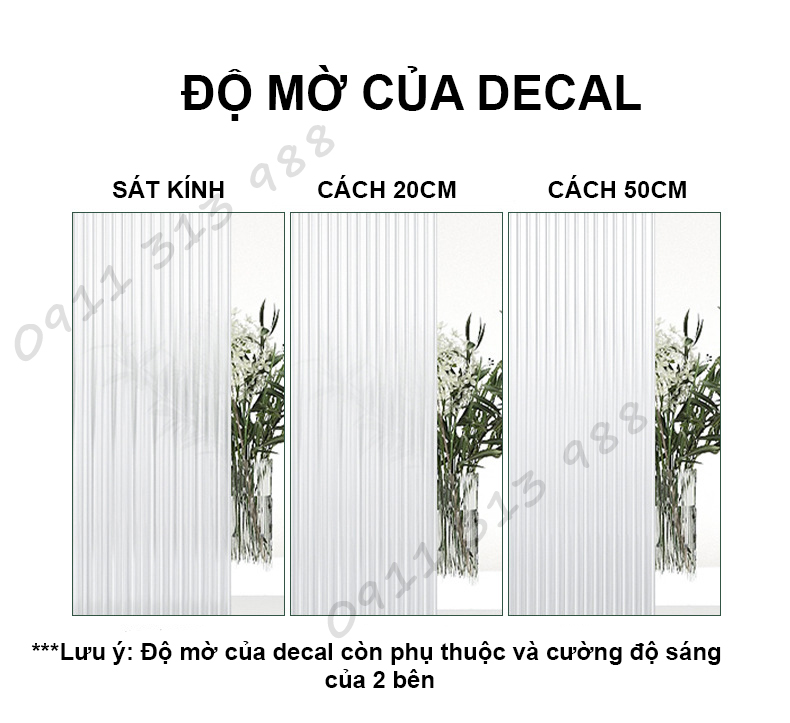 Decal dán kính không keo tự dính