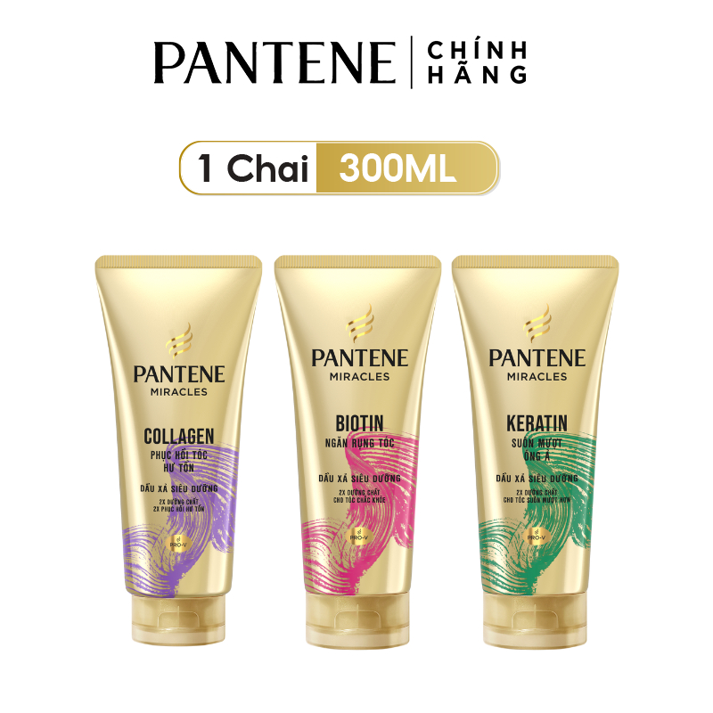 Dầu xả pantene 3mm 3 phút diệu kỳ tuýp 300ml ngăn rụng tóc/ phục hồi hư tổn/ mượt óng