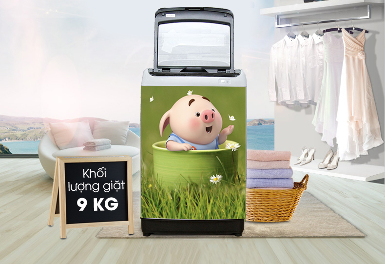 Decal dán máy giặt chất liệu cao cấp- Pig 2022