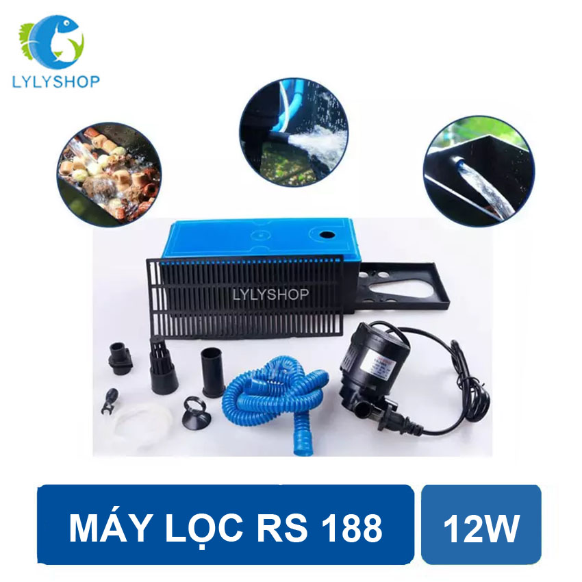 Aquarium water purifier Rs 188 ( 12W, 800L/h) high-grade, built-in water pump + recessed filter-buy about user is right-BH Uy signal 1 Đổi 1 (black)
