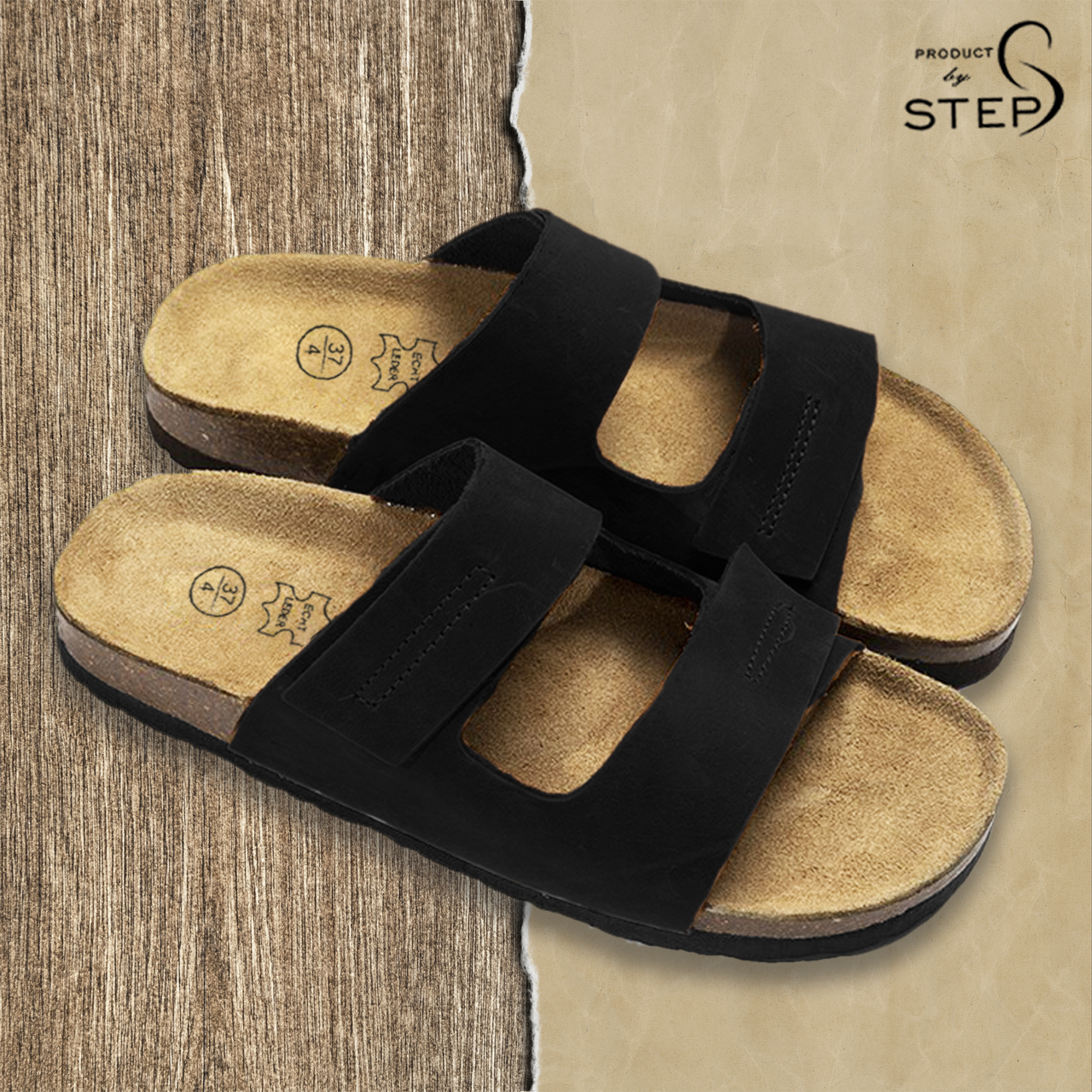 Dép đế trấu Da thật Dập chỉ nổi (Size 39-45)