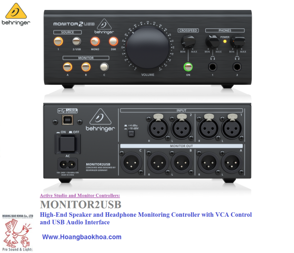 [HCM][Trả góp 0%]Thiết bị điều chỉnh âm thanh Behringer MONITOR2USB --Active Studio and Monitor Controllers Behringer