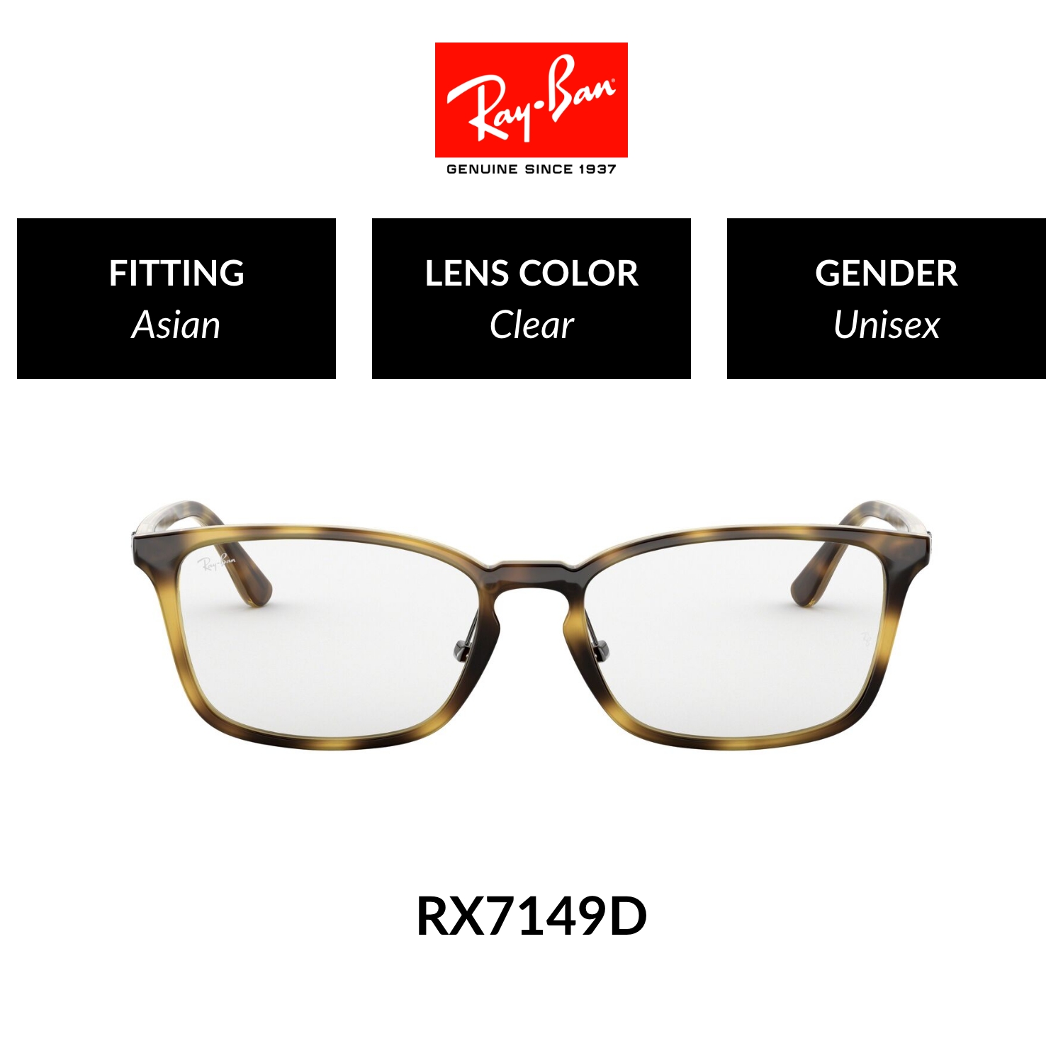 Mắt Kính Ray-Ban - RX7149D 2012 - Kính thường Size 55