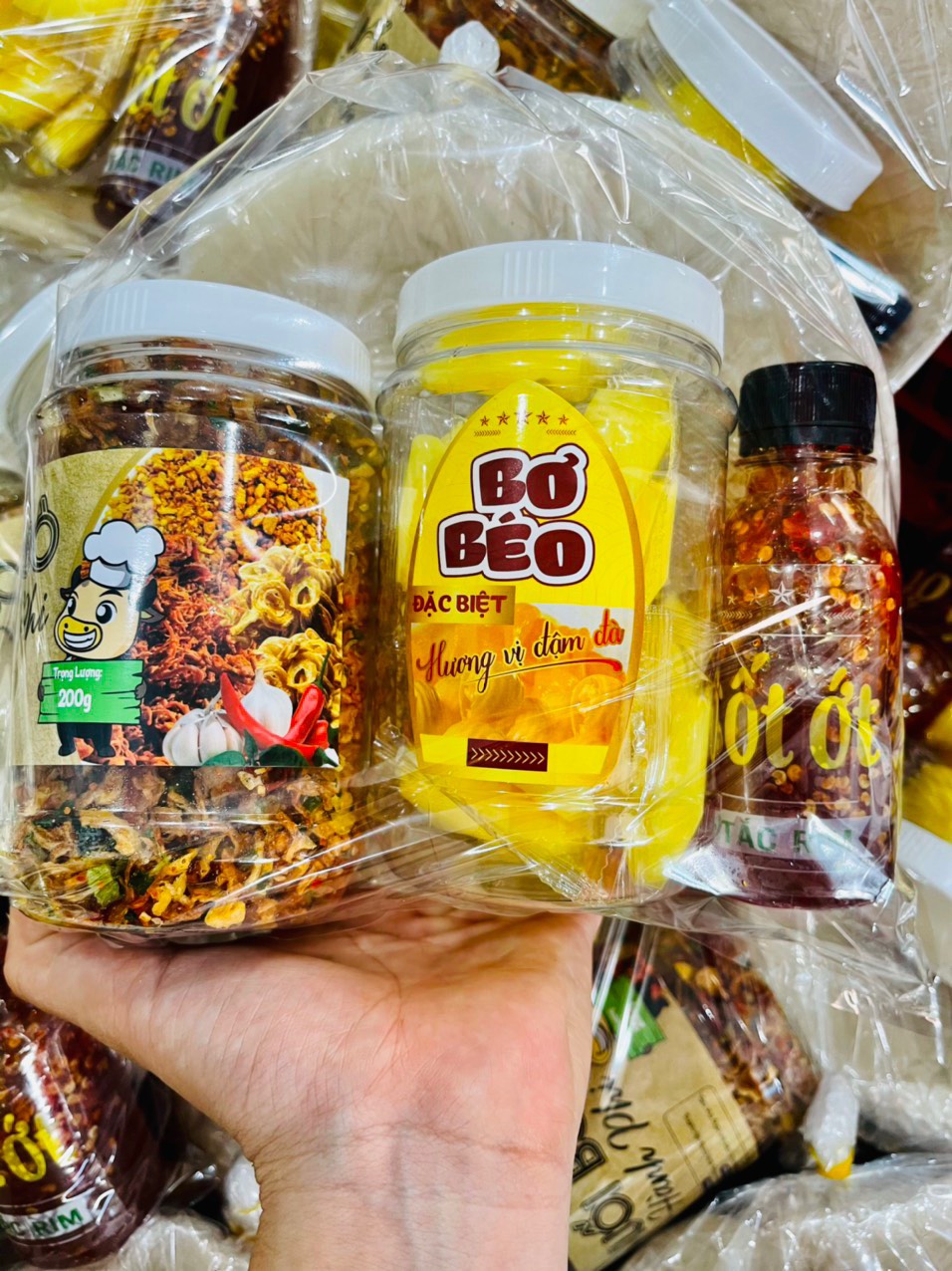Set bánh tráng sate muối bò hành phi