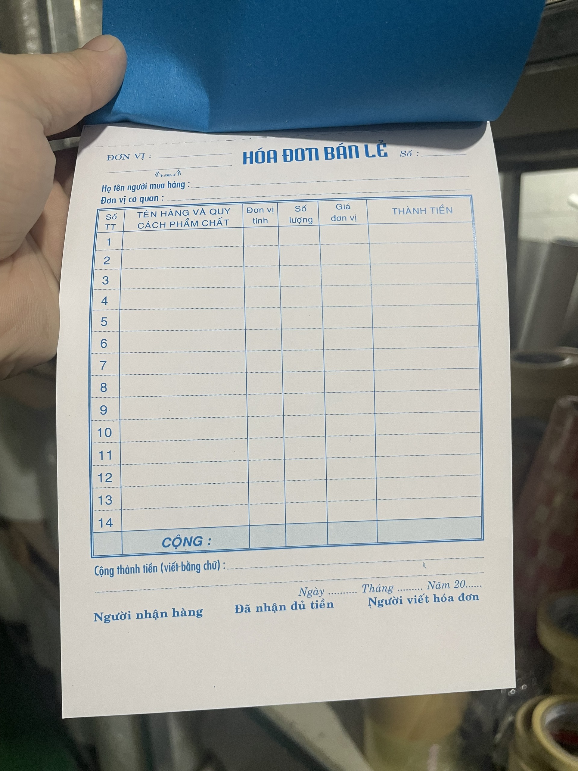 Hóa Đơn Bán Lẻ, Khổ 13x19cm, Chia Ô Tiện Lợi Dễ Dàng Ghi Thông Tin