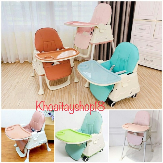 GHẾ ĂN DẶM HANBEI + ĐỆM + BÁNH XE CHÍNH HÃNG-BẢO HÀNH 1 NĂM