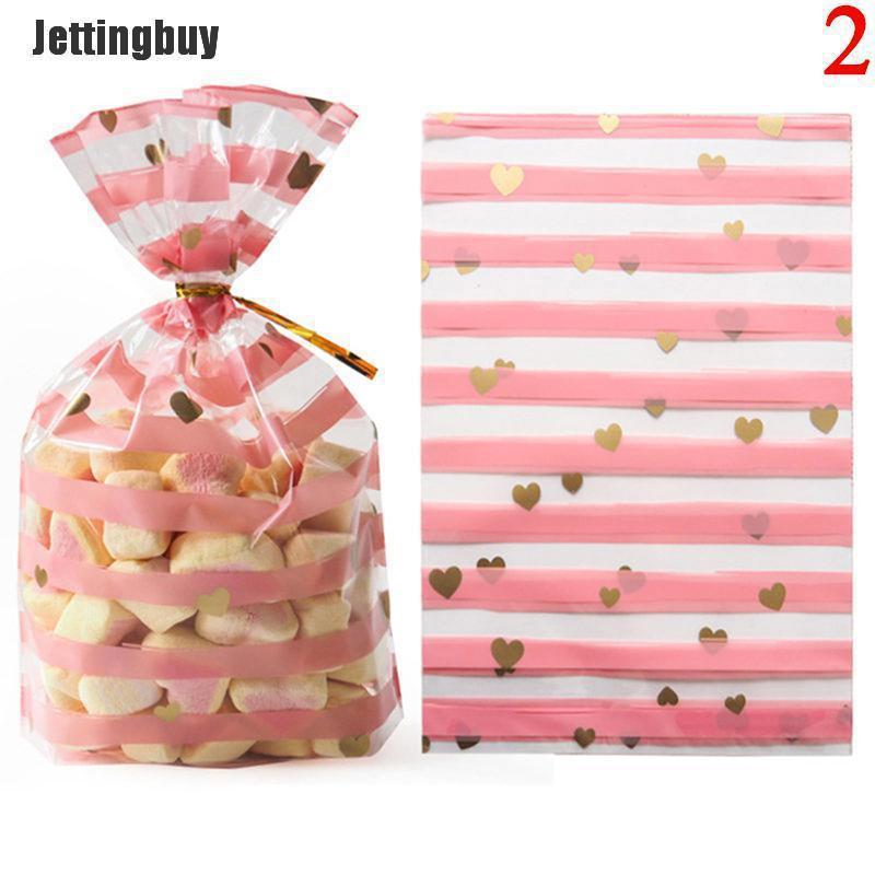 Jettingbuy Creative Cookie Candy Bags 50pcs Wedding Birthday Favors Party Plume Plastic Bag