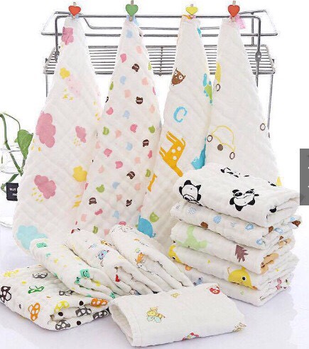 Khăn mặt cho bé , khăn sữa xô 6 lớp rửa mặt cho bé