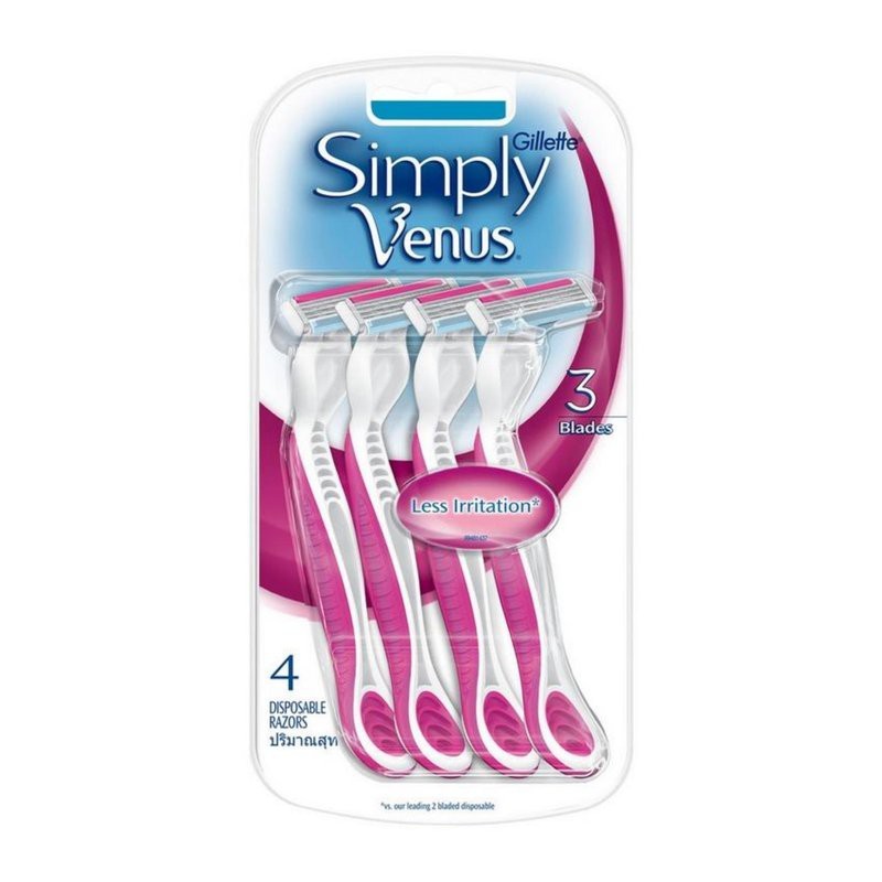 Cán dao cạo cho nữ Gillette Venus Simply (vỉ 4 cây)