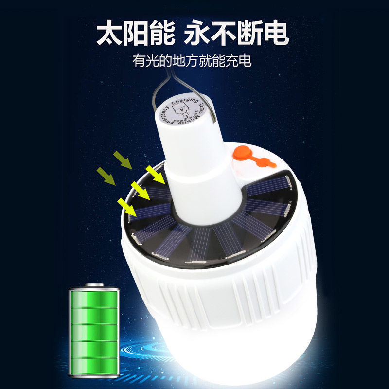 Bóng đèn Led tích điện sạc năng lượng mặt trời- Kèm dây sạc và nguồn điện