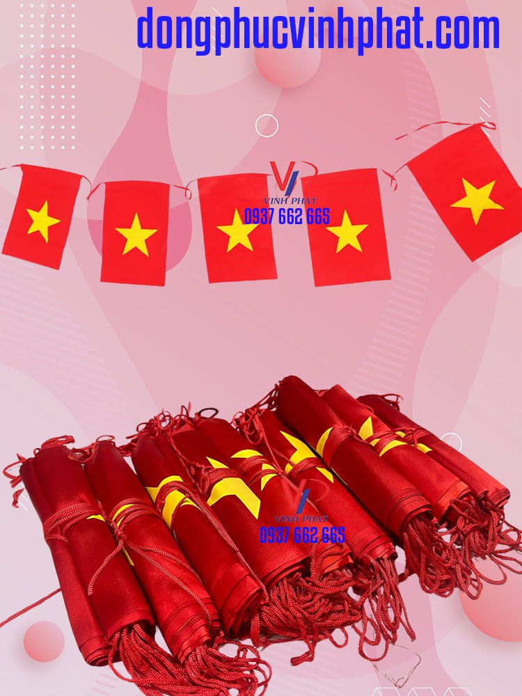 Cờ dây tổ quốc, cờ trang trí tết- dải cờ trang trí lễ hội, sự kiện, cổ vũ- hình thật