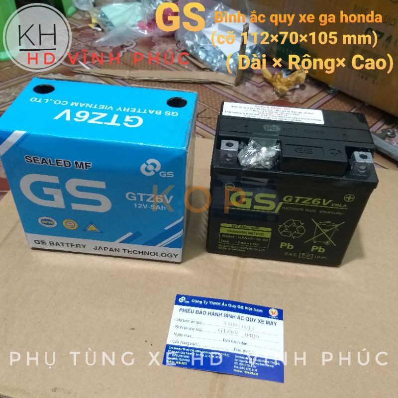 Bình ắc quy khô gs gtz6v
