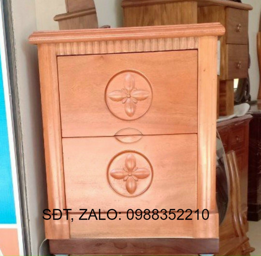 Tủ đầu giường gỗ xoan đào kiểm hàng khi nhận