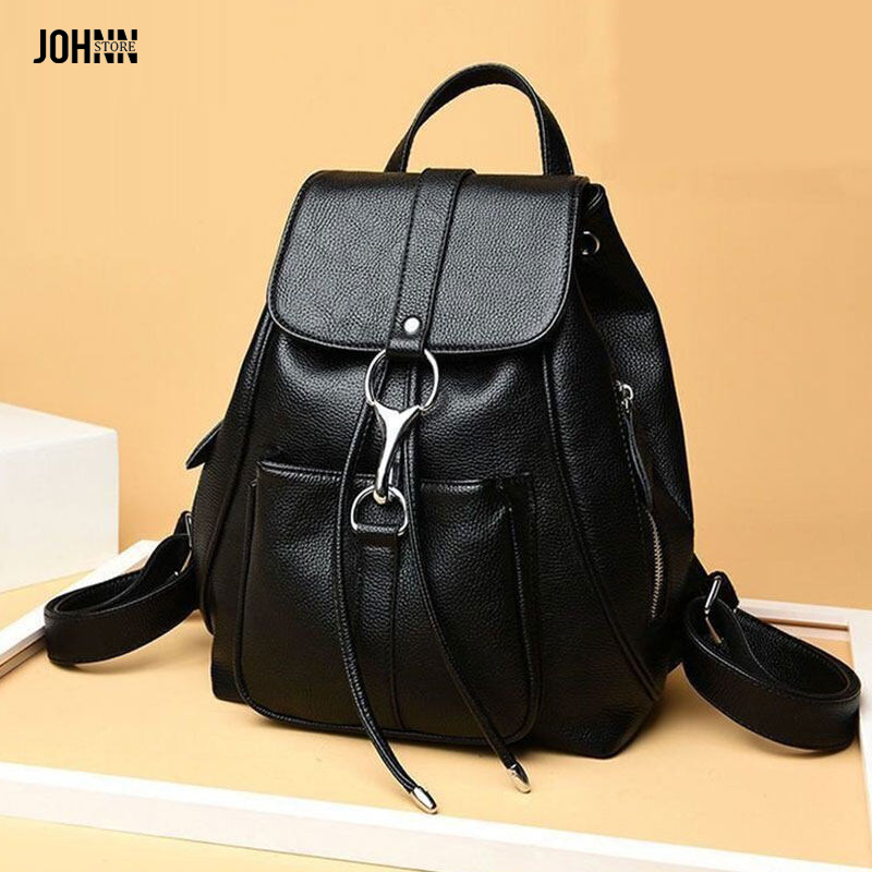 Johnn New women's bag trend leisure backpack PU leather backpack
