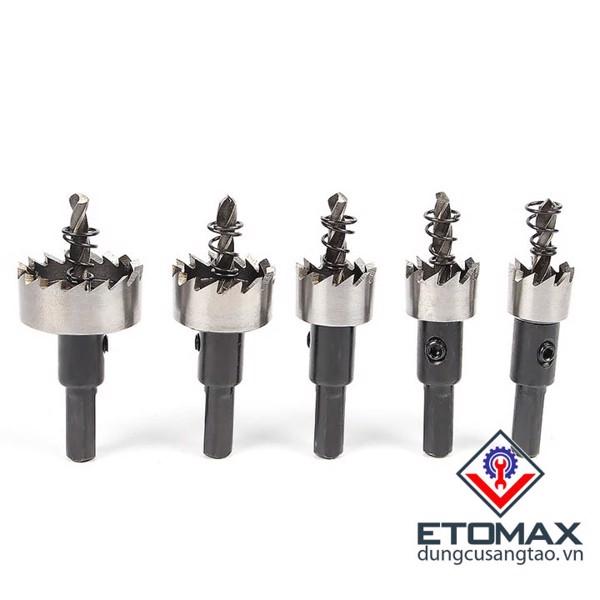 Bộ 5 Mũi Khoan Khoét Lỗ sắt thép nhôm 16-18,5-20-25-30mm Bộ 5 Mũi Khoét Thép Gió HSS - Đường Kính 16- 30mm