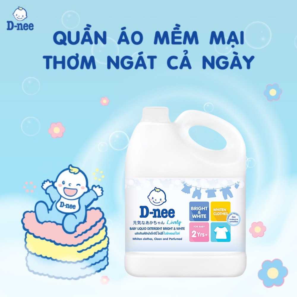 (TRỢ GIÁ) Nước Giặt Dnee 3000Ml/ 500ml Thơm Dịu An Toàn Cho Bé - Nước Giặt Thái Hàng Chính Hãng Có Tem Đại Thịnh.!