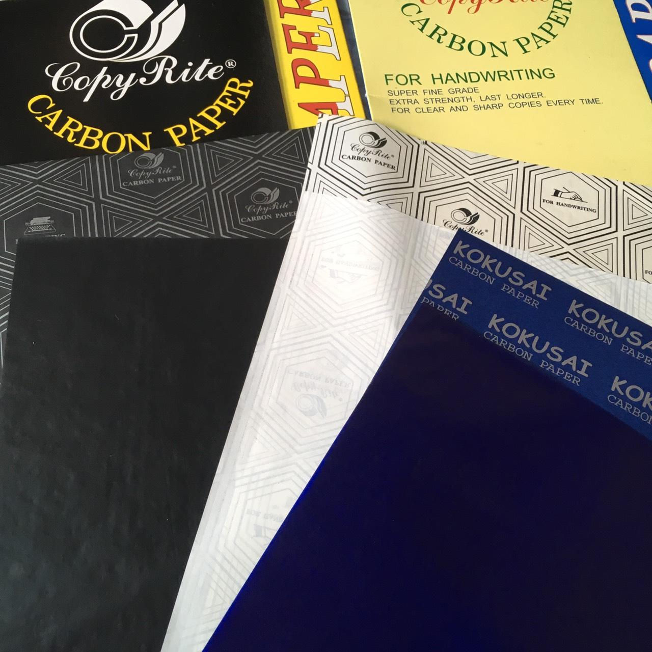 Giấy than trắng, xanh đen và đen (chọn loại) carbon paper