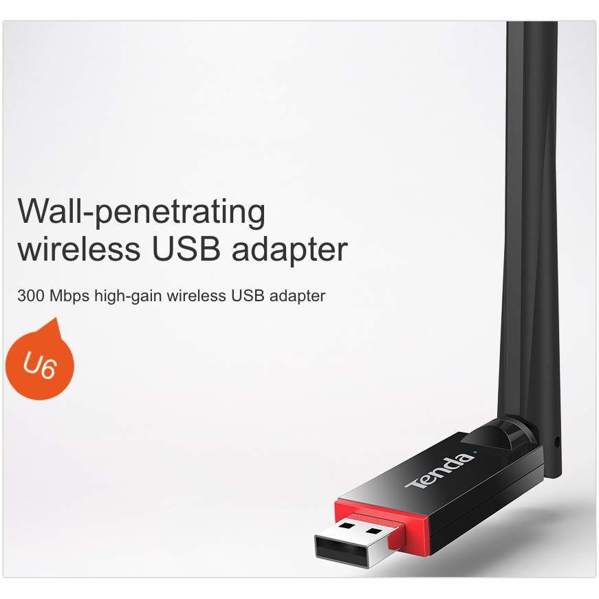 USB Thu Wifi TenDa U6 - 300 Mbs - Anten 6 Dbi