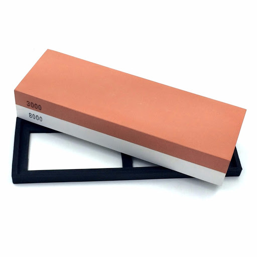 Đá mài 2 mặt nhỏ gọn từ đá Corundum trắng Nhật Bản độ nhám 240/800 và 3000/8000