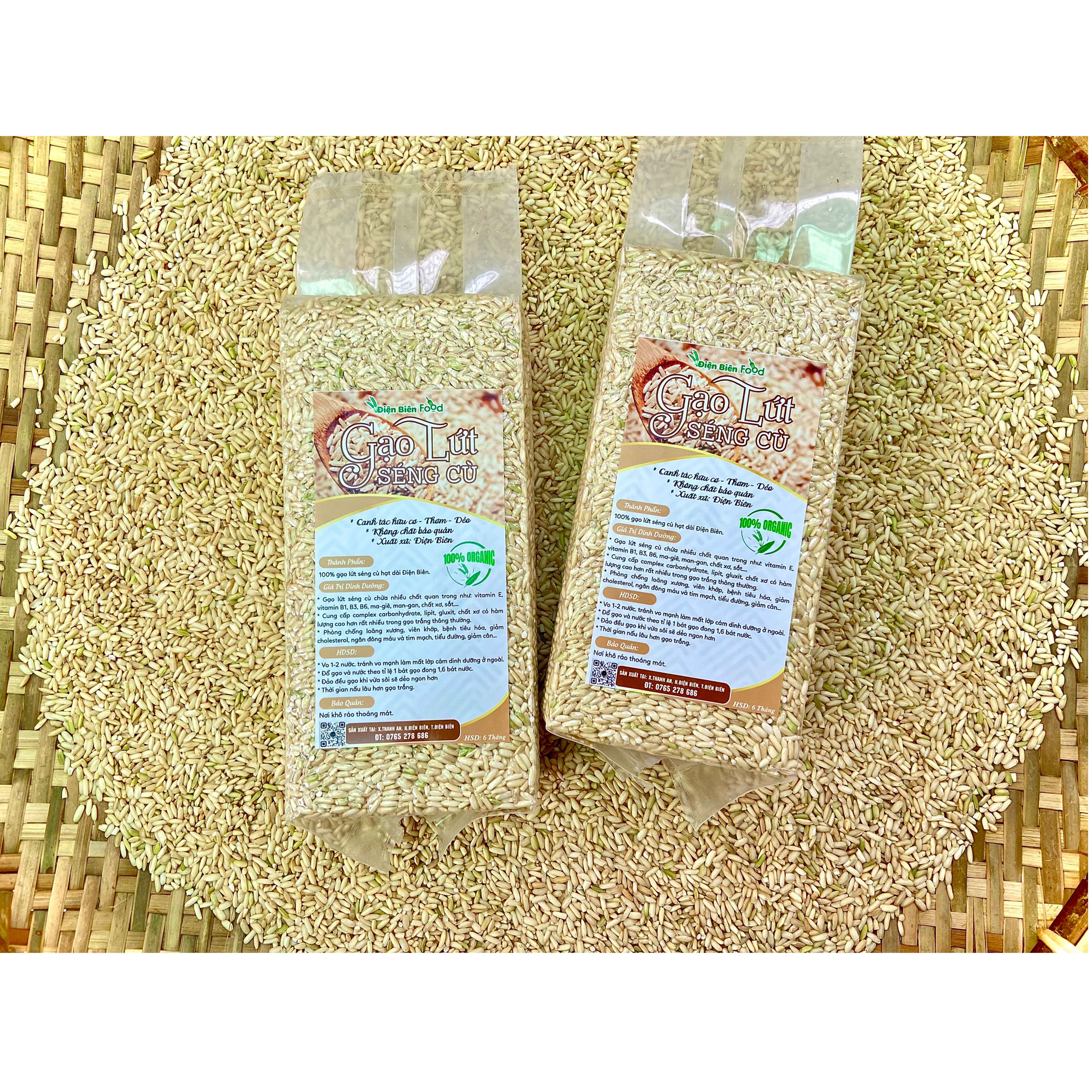 gạo lứt séng cù dài điện biên combo 5kg ( 5 túi 1kg hút chân không )