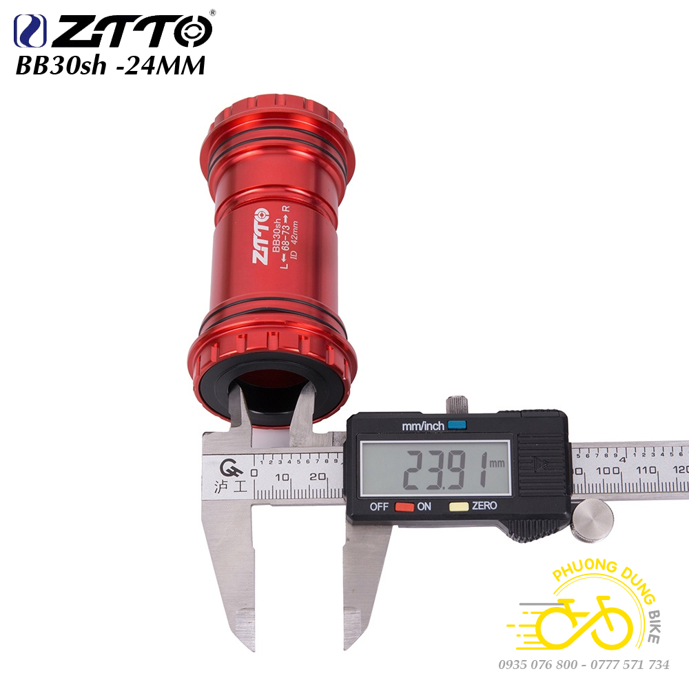 Trục giữa cốt rỗng xe đạp ZiTTO BB30sh 24mm (BB ép Kiểu vặn - Vòng bi Ceramic)