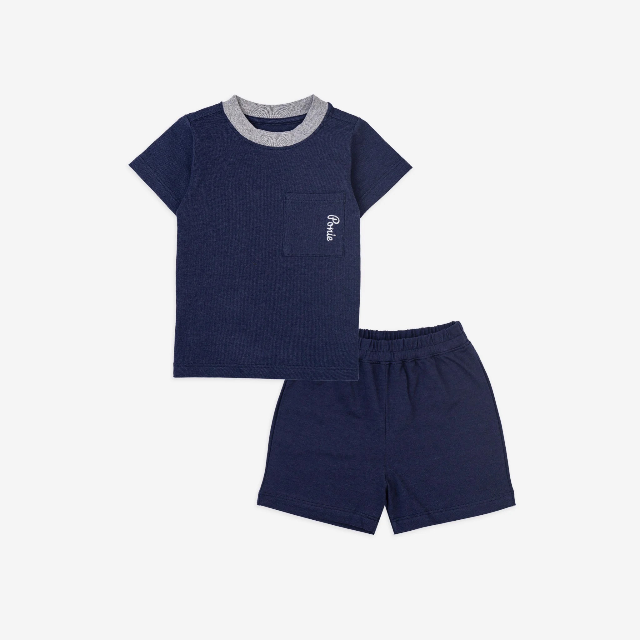 Bộ cộc tay kẻ Polo Bu, Bubaby 6m - 4Y