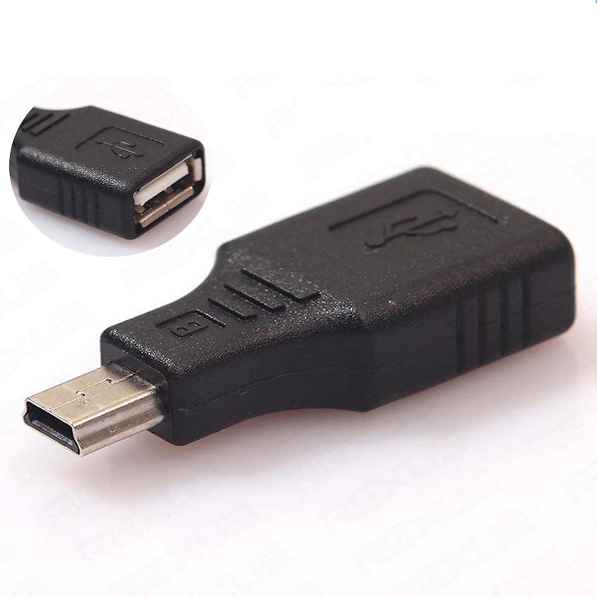 Đầu chuyển đổi Mini USB to USB OTG (Đen)