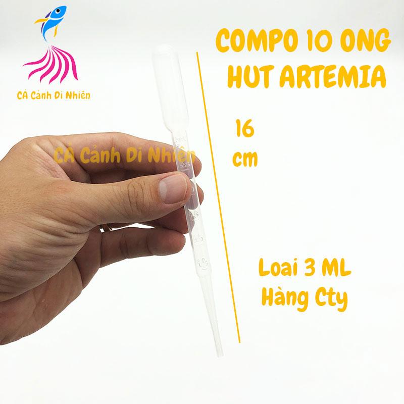 Bộ 10 ống hút artemia, hút dung dịch thức ăn cho cá loại 3ML