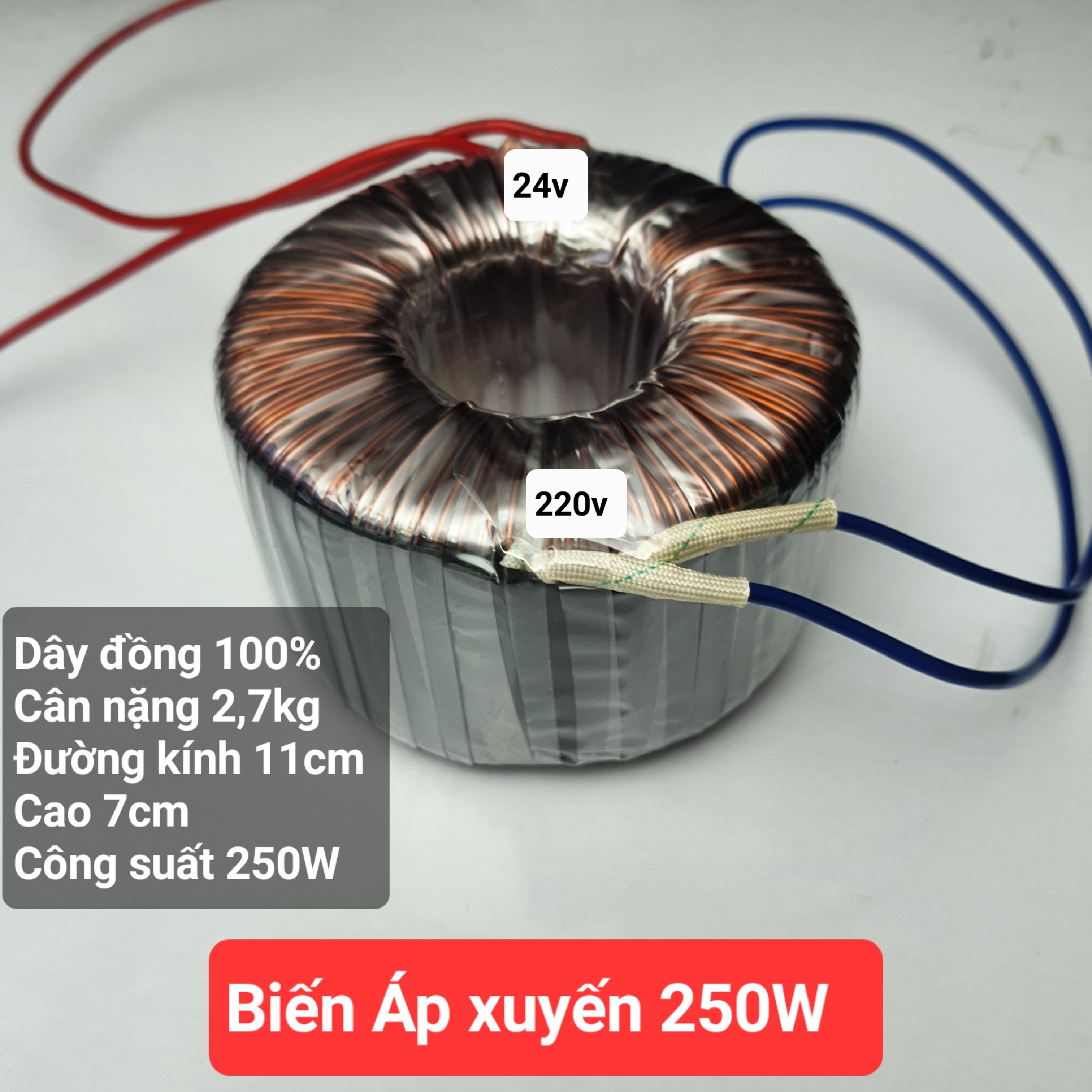 Biến Áp Xuyến 250W 24V F2.1