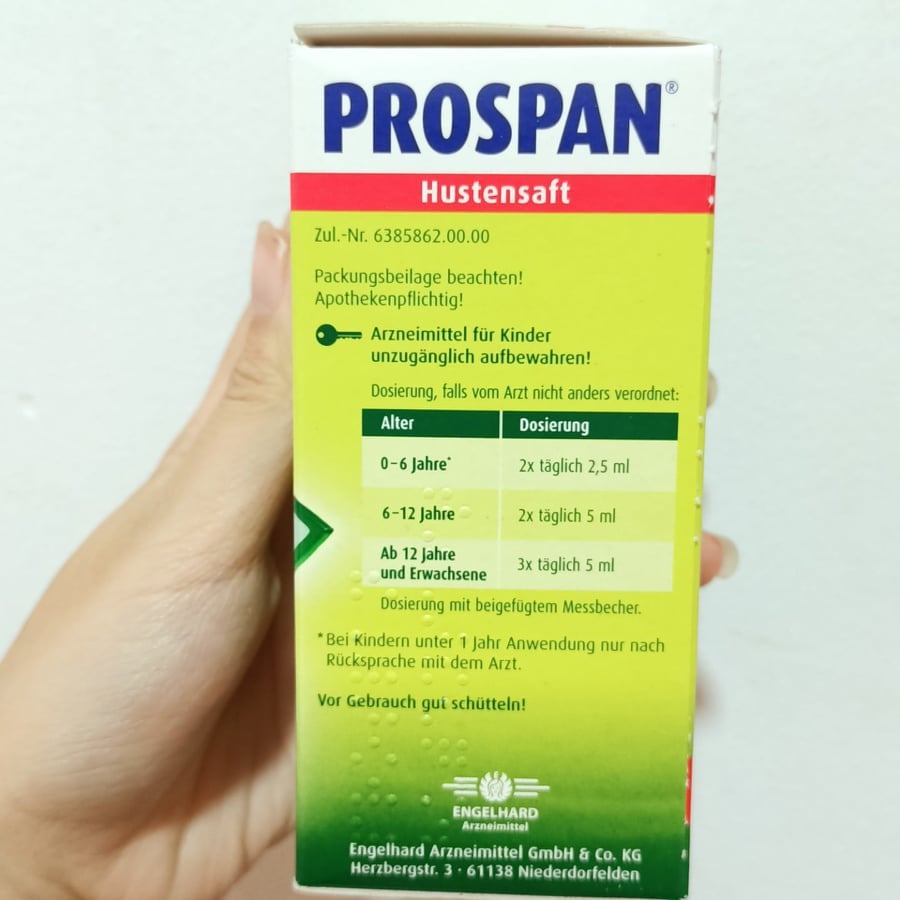 Siro ho cho bé cưng 20ml/100ml Prospan Đức