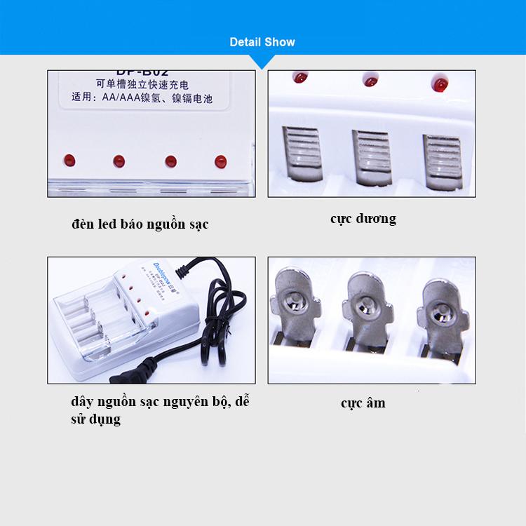 Bộ sạc pin AA/ AAA – Tặng 4 cục pin sạc