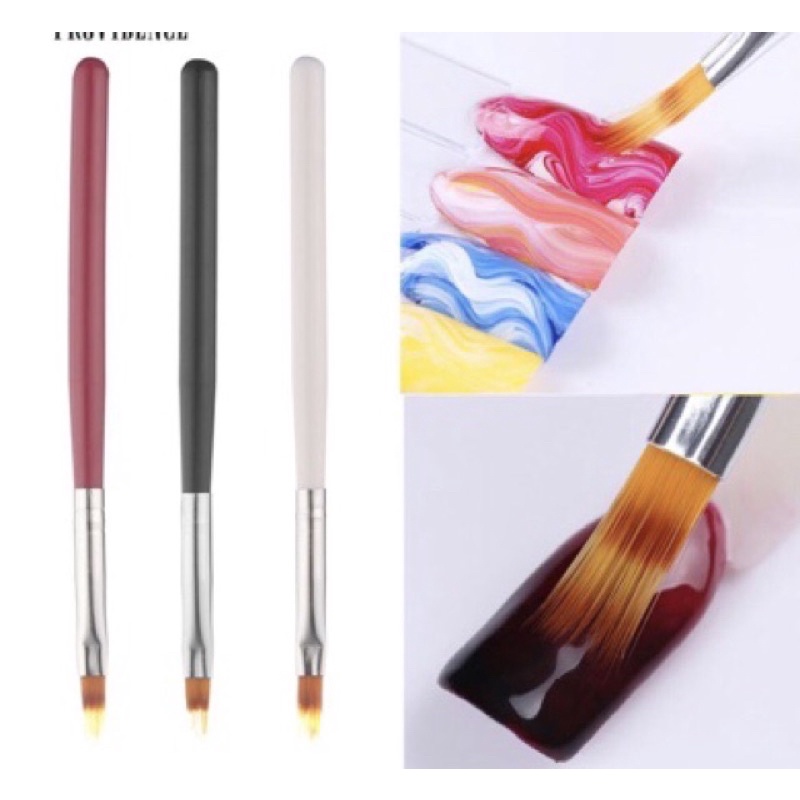 Cọ ombre lông thưa cán gỗ làm nail
