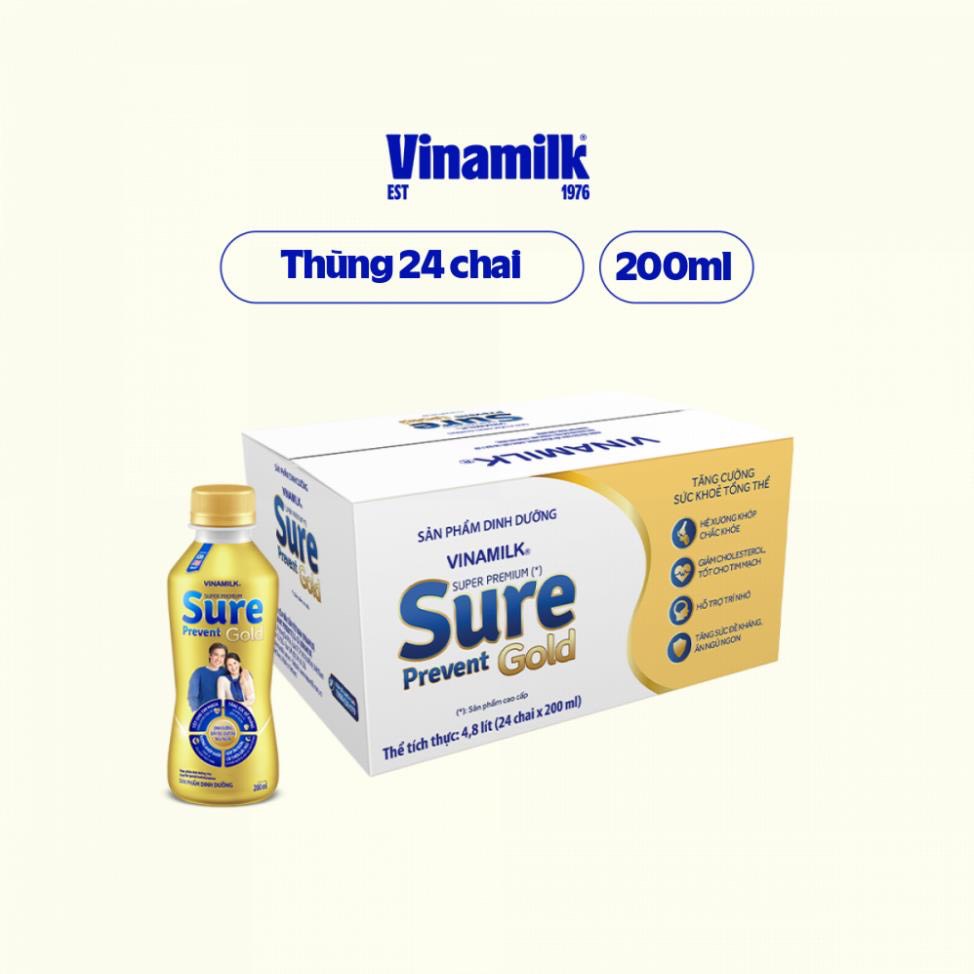 Thùng Sữa Bột Pha Sẵn Sure Prevent Gold - Thùng 24 Chai x 237ml