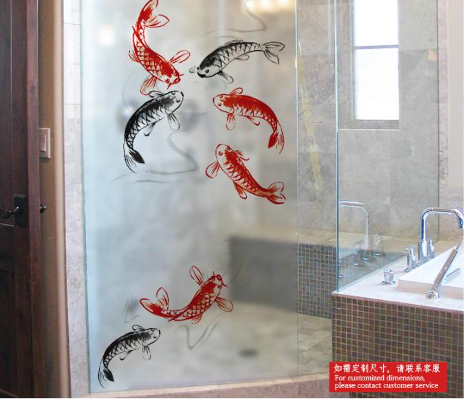 [HCM]Decal Dán Kính Cao Cấp - Đàn Cá KOI( 60 X116 )-DK1055