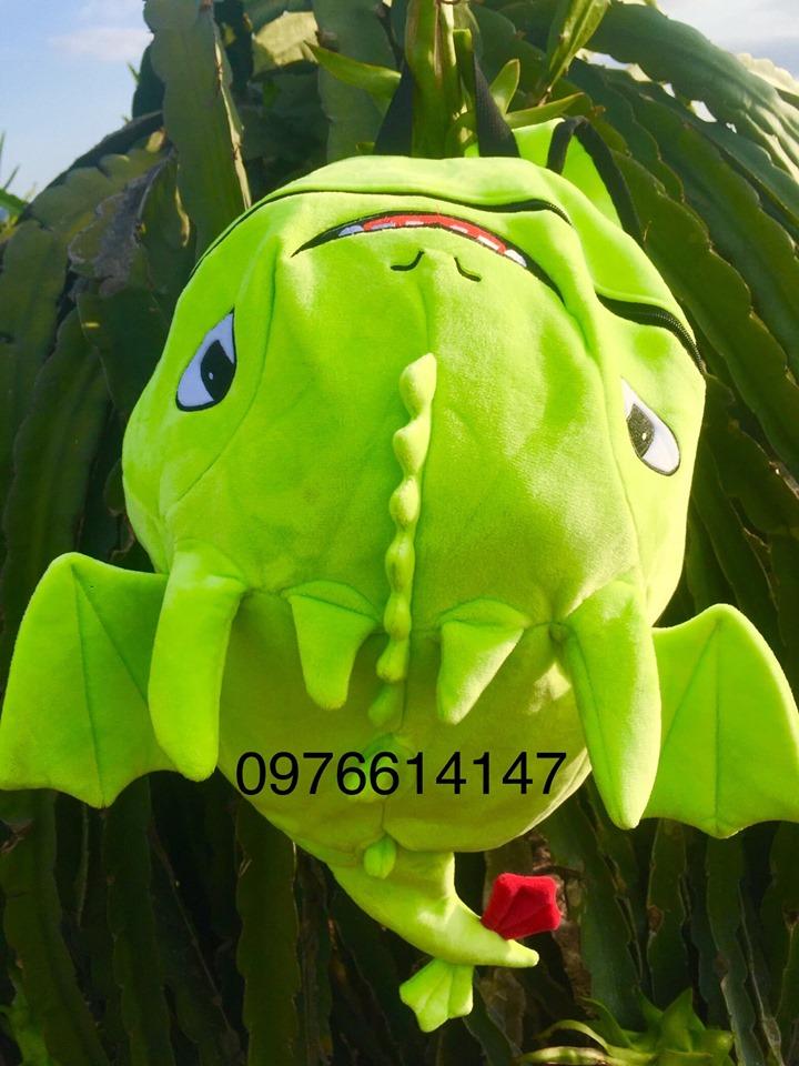 Balo con rồng màu xanh lá dễ thương và đáng yêu