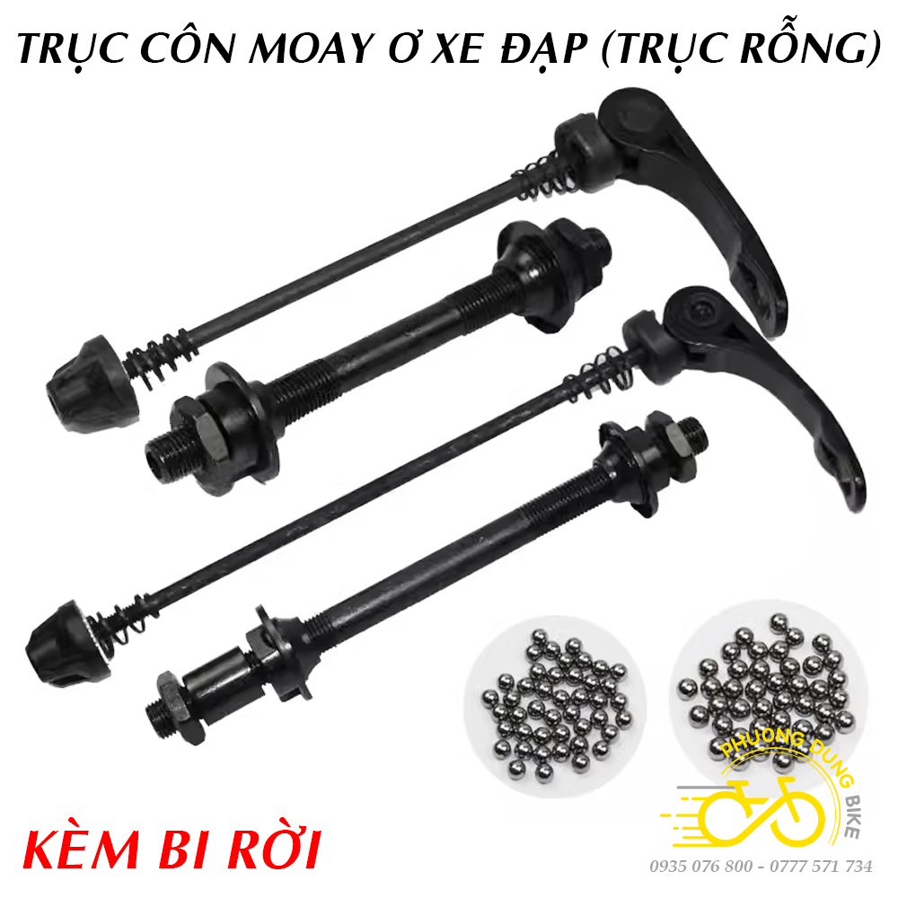 Bộ trục côn, ti kẹp moay ơ xe đạp Trước Sau