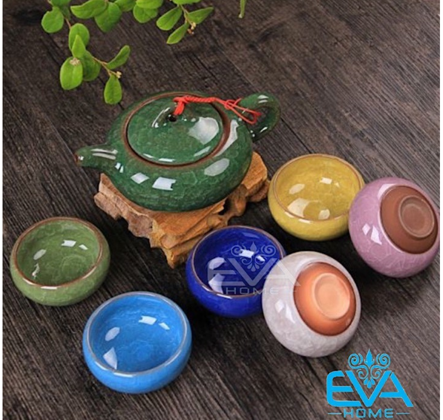 [HCM]Bộ Ấm 6 Chén Trà Men Ngọc Bích