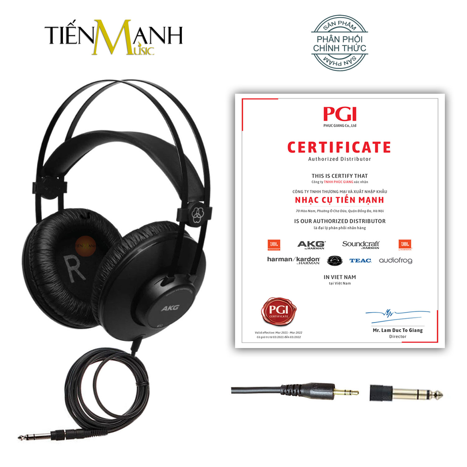 Chính Hãng Mỹ Tai Nghe Kiểm Âm AKG K52 Over-Ear Studio Monitor Headphones