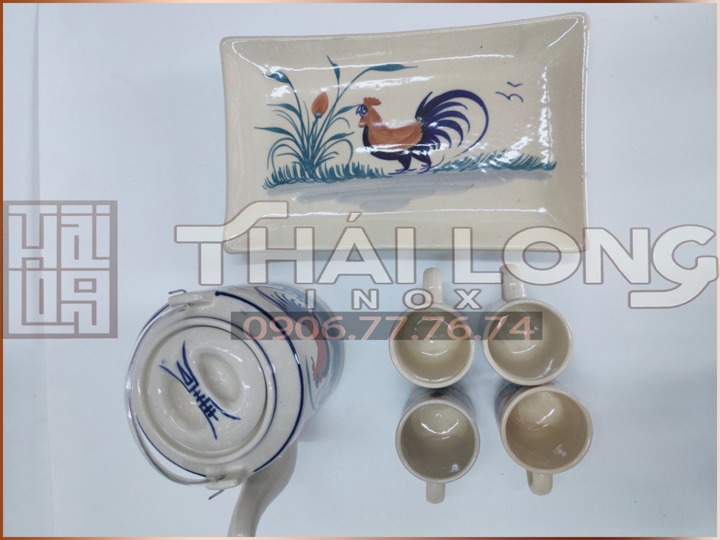 BỘ TÁCH TRÀ GỐM SỨ HÌNH CON GÀ KÈM ĐĨA [Có sẵn] [Rẻ vô địch] [Chính hãng] [Ảnh thật]