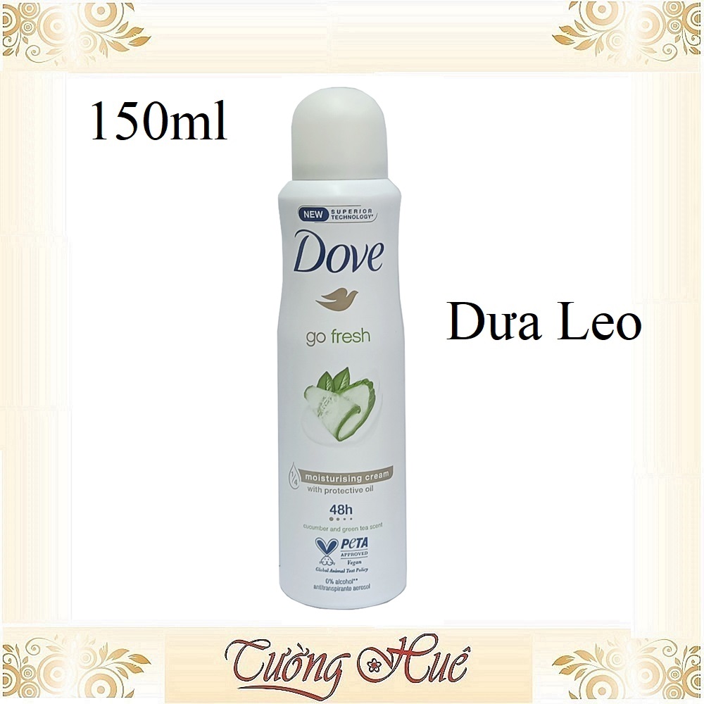 Xịt khử mùi dove go fresh 150ml hương dưa leo