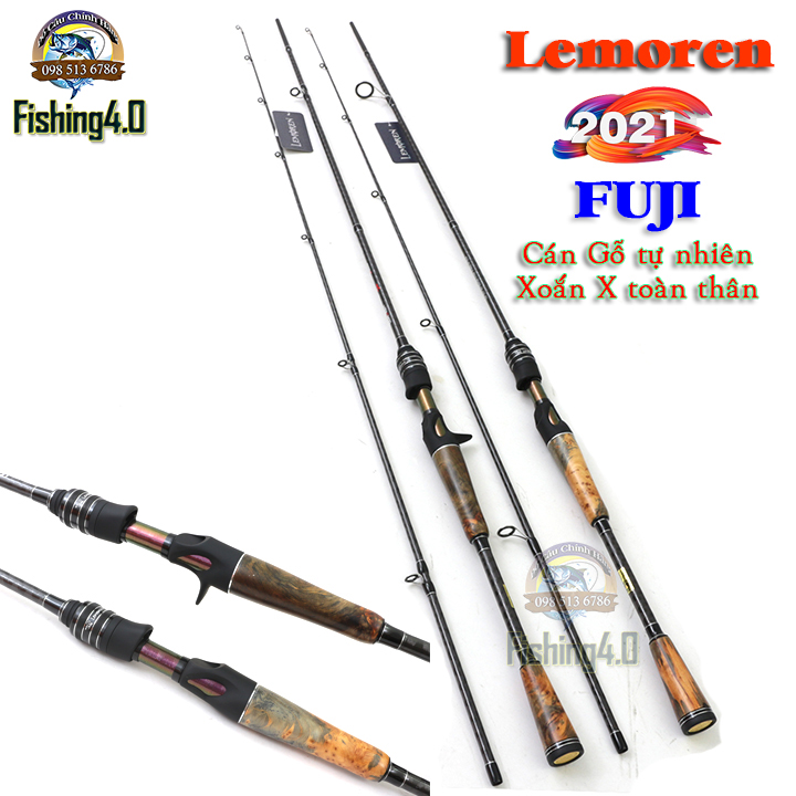 Cần Câu Lure LEMOREN - New 2021 - Fuji - Xoắn X - Cán gỗ tự nhiên -  Siêu Phẩm 2021