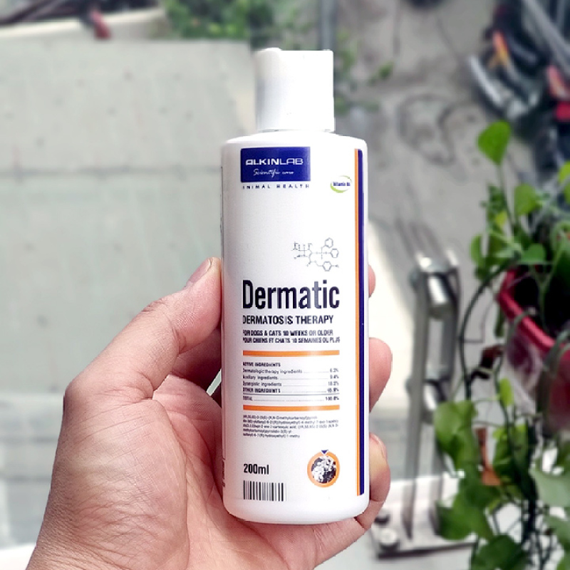 Sữa tắm Alkin Dermatic 200ml đặc trị ghẻ viên da vảy gầu có mủ - CutePets