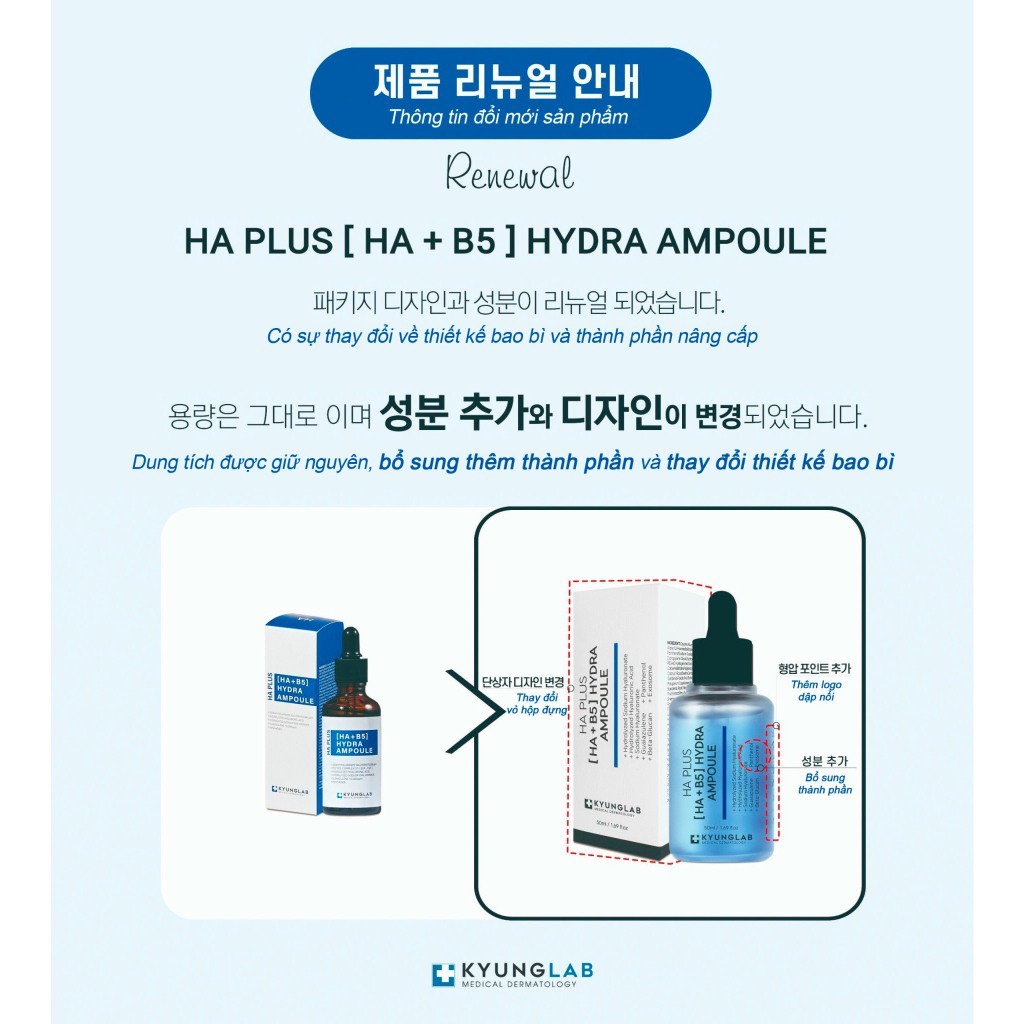 Serum HA + B5 Hydra KYUNGLAB căng bóng da 50ml Hàn Quốc